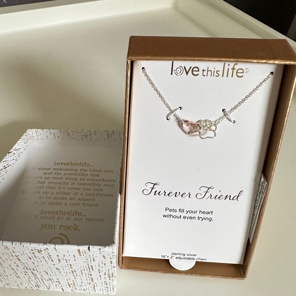 Love This Life Heart & Pet Paw Design Necklace - Picture 1 of 1